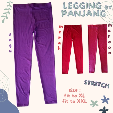 Celana Stretch Legging Panjang Wanita Daleman Rok Perempuan Ukuran Fit to XL Hingga Fit to XXL BT