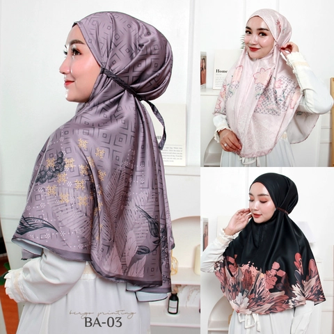 Zaneva HIjab - New Collection Hijab bergo motif printing armany silk by Zaneva