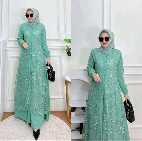 Bursanekashop - sabrina dress maxi / gamis pesta mewah mat ceruty babydol aplikasi brukat