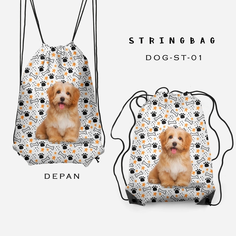 Dewani - Dewani Stringbag Full Print ST-DOG01 Tas Serut Seri Dog