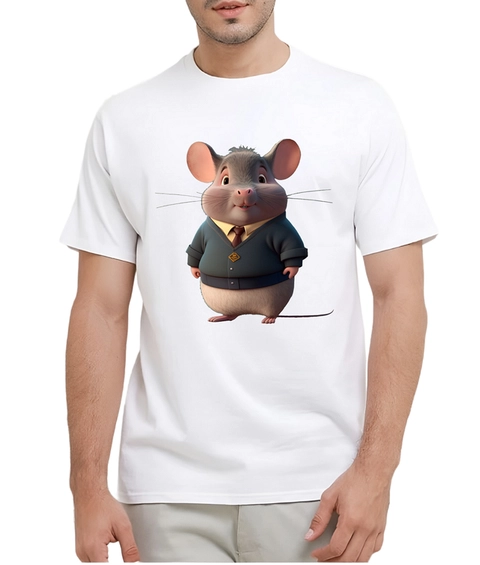 astro - Kaos Pria Gambar 3Dimensi Tikus Gemuk