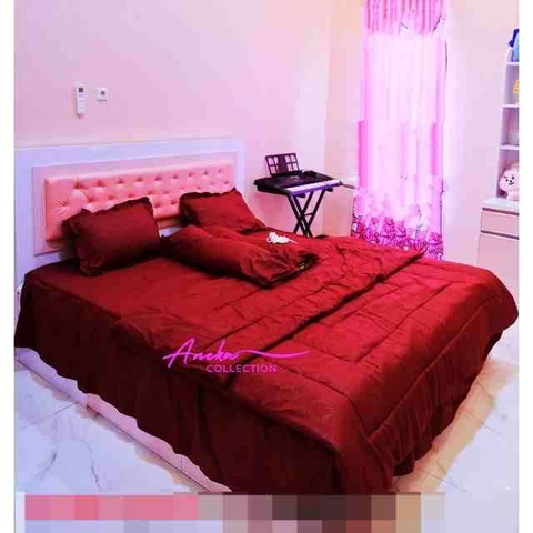 Aneka Collection - SPREI RUMBAI 180 KASUR NO 1 UKURAN KING - EMBOS MAROON