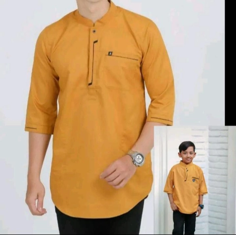Kois Batik - Baju Koko Muslim Pria Kembaran Anak Dan Ayah Free peci rajut Motif ray