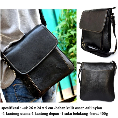 Lanc Fashion - Shoulder bag Tas Pria Kulit Kasual Oscar Slim Pure