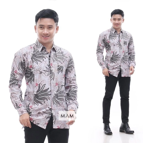 Batik Alfin - Batik kemeja pria lengan panjang keren
