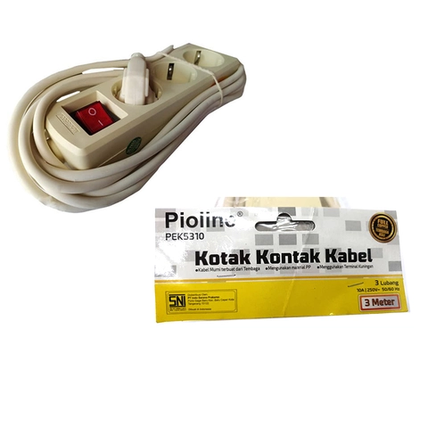 UTAMAMEGA - Stop Kontak Kabel 3 Lubang 3 Meter Pioline PEK5310