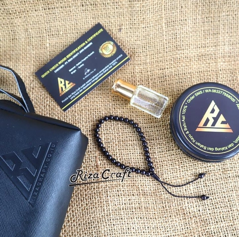 Riza Craft - Gelang Tasbih 33 Butir Kayu Kokka Hitam Kaukah ASLI Arab Mekah Turki ASLI 33 Butir Pria Wanita