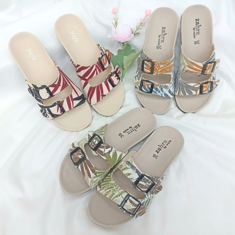 Nayla - Sandal Wanita Motif Kekinian Gesper Ban 2 Series Hanifah
