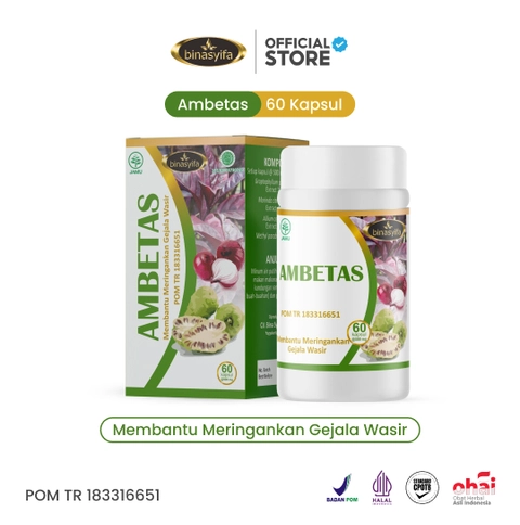 AMBETAS Obat Herbal Wasir Ambeien Ambeyen Mengatasi Benjolan Dubur Sakit Binasyifa Kapsul Herbal