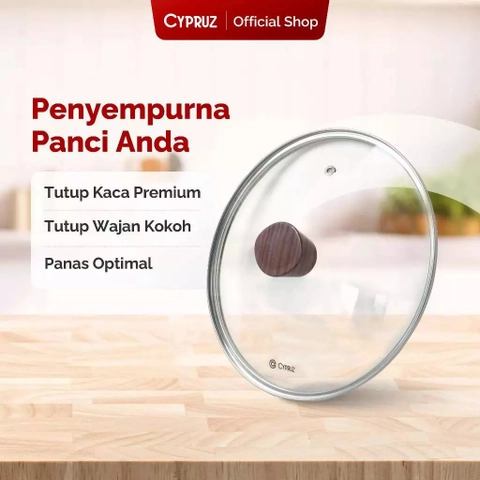 Cypruz Official - Cypruz Tutup Kaca Knob Kayu 18cm SP-0781