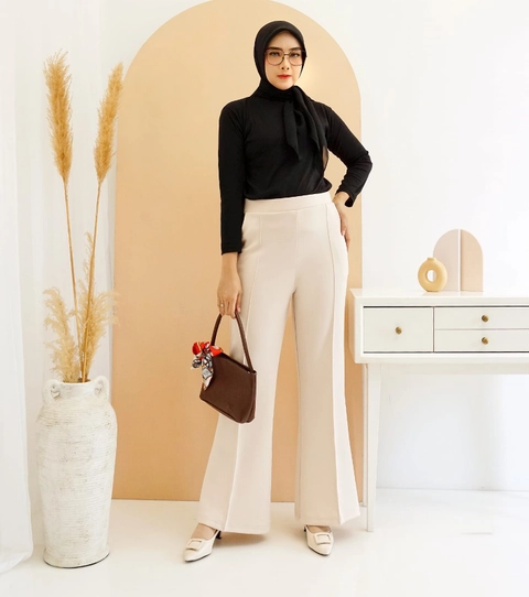 Syahrinda [TA] - Celana Cutbray Tulang List Scuba Pants Mangoe JUMBO ALLSIZE STANDAR BIGSIZE PREMIUM