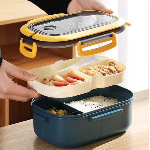 RUMAH RAYA - (PO) Kotak Makan Bento Lunch Box Double Layer - HF225