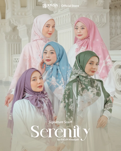 KhadijahLabel - Hijab Segi Empat Printing Hijab Voal Scarf Premium Hijab Terbaru Motif Serenity