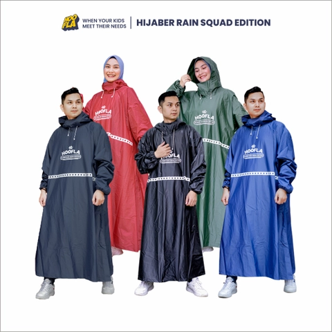 Hoofla - Jas Hujan Ponco Dewasa Hijaber Rain Squad