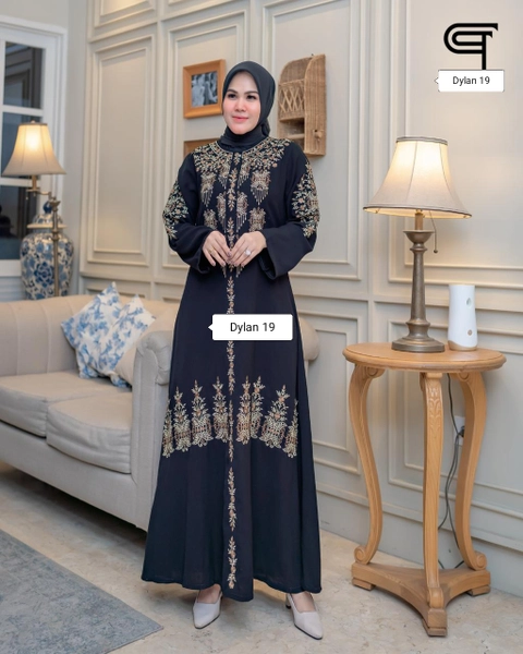 Dylan 19 [TA] - Abaya Dress Syari Hitam Mewah