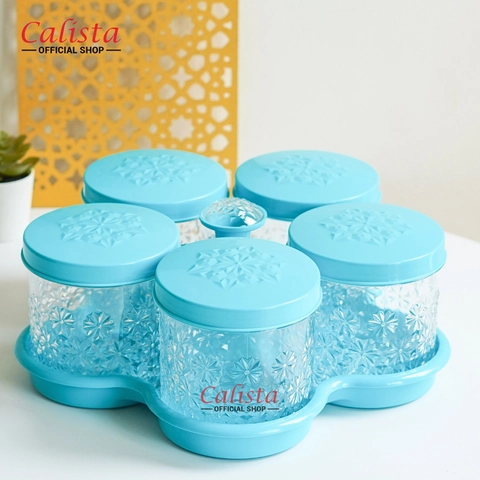 CALISTA - Calista Toples Kristal Lima Bunga Toples Set Kue Lebaran 6 in 1