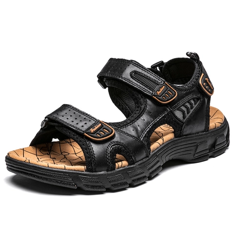 Hipzo - Sandal Gunung Ori SK01 Asli Kulit Sapi Pria Anti Slip