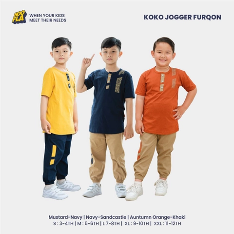 Hoofla - Koko Anak/ Pakaian Anak Muslim Koko Jogger Furqon