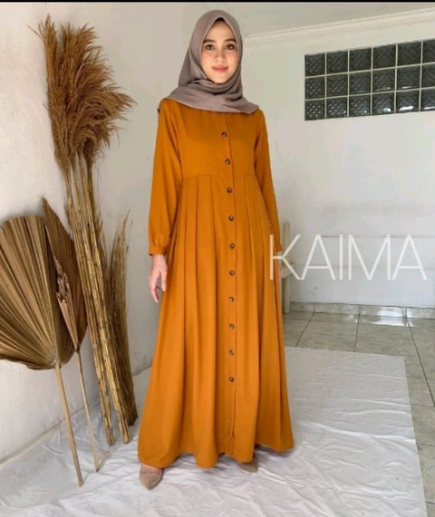 Bursanekashop - kaima rinjani / gamis muslimah premium / dress muslim wanita