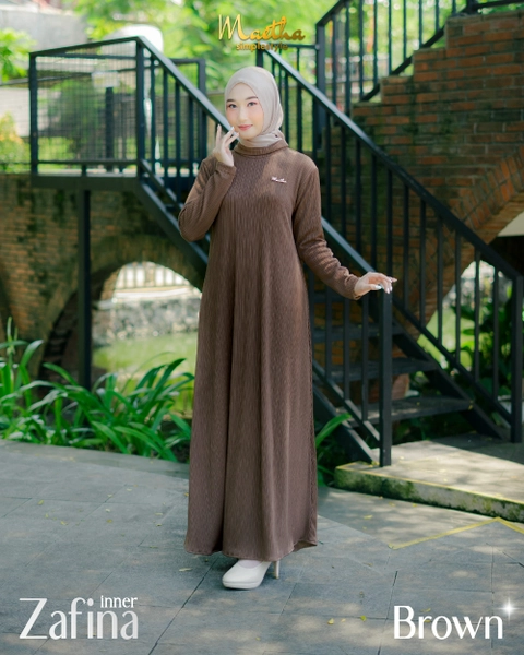 Maetha - Inner Dress Knit Lengan Panjang Basic Zafina Series