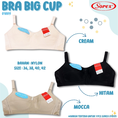 Sorex Big Cup 01005 Bra BH Sorex Wanita Big Cup Busa Tipis Tanpa Kawat Bahan Adem Nyaman Dipakai