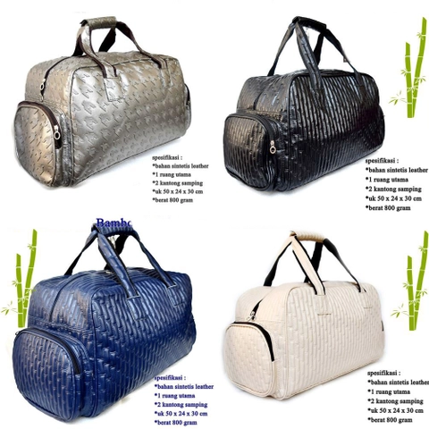 Lanc Fashion - Tas Vintage Travel Kabin 2 Side Kulit Motif Modern