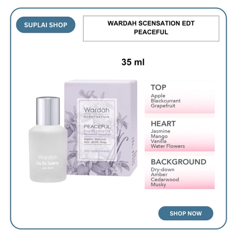 SUPLAI SHOP - Parfum EDT Wanita Wardah Scentsation Eau De Toilette Peaceful