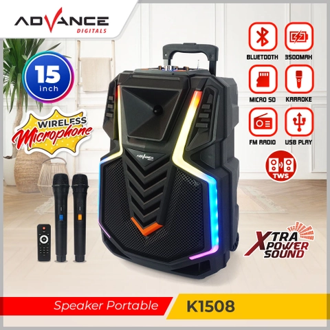 Advance Digitals Indonesia - Speaker K-1508 Meeting Bluetooth Salon Ukuran 15 Inch + 2 Mic Wireless