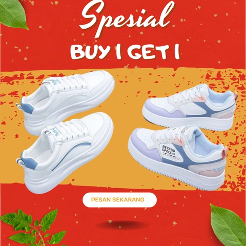 Koekita - Paket Kombinasi Buy 1 Get 1 Sepatu Kets Sneakers Wanita Beyound Space & JN-002