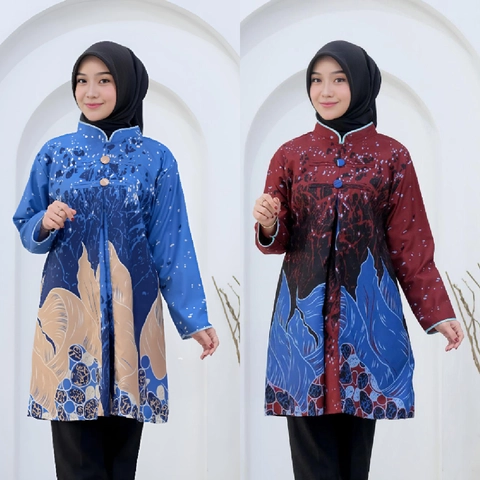 Kois Batik - Atasan Batik Wanita Modern Keren Banget Kekinian Tunik Motif watu