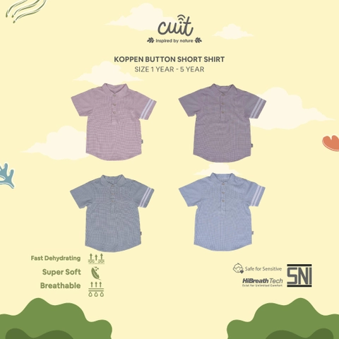 CUIT Baby 1 - 4 Tahun Baju Koko Anak Laki-laki Tangan Pendek Koppen
