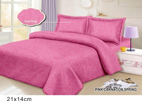 Rizky m - SPREI EMBOS POLOS PINK CARNATION SPRING