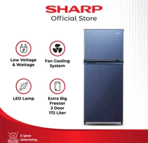 Rizki Electronics - SHARP - KULKAS 2 PINTU SMALL (172L) - SJ-195MD-SG2