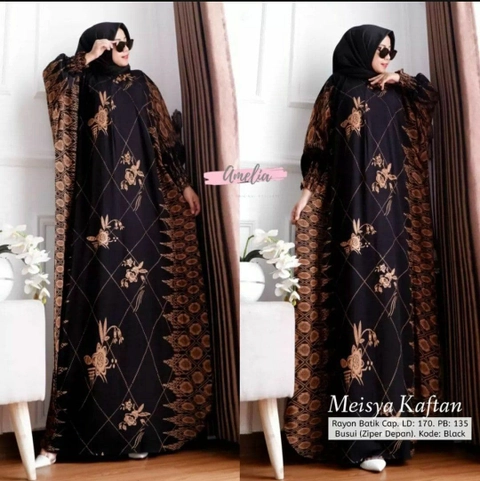 Valencia - Kaftan Meisya - Kaftan Wanita Jumbo Rayon Tie Dye Premium Gamis Dress Kekinian Bigsize LD 170 cm