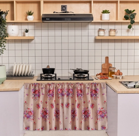 Indocurtain - Gorden Kolong Dapur Minimalis Uk 100 x 70 cm + Bonus Tali