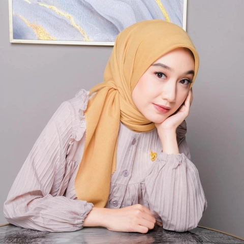 Ansania Premium Scarf - Haraa Voal Laser Cut - Hijab Kerudung Segiempat with Pouch