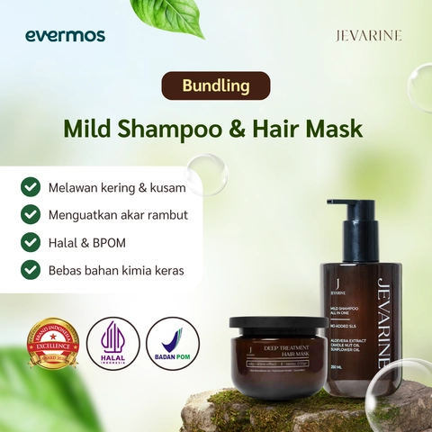 Jevarine - Bundle Mild Shampoo All In One Non SLS + Deep Treatment Hair Mask