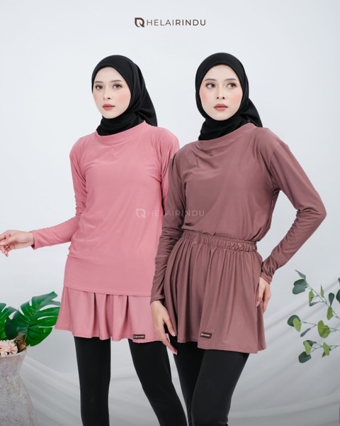 HELAIRINDU - Manset Baju Inner Sport Long Sleeve Bahan Jersey