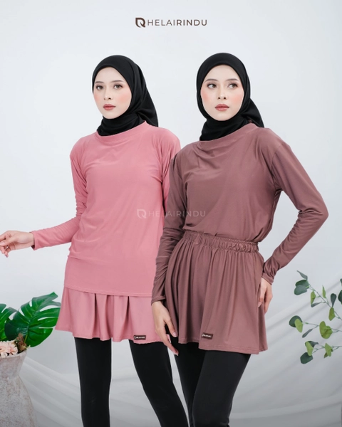 HELAIRINDU - Manset Baju Inner Sport Long Sleeve Bahan Jersey
