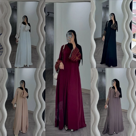 Kois Batik - Gamis Abaya Nibras Lengan Bordir Busui Best Seller Cantik