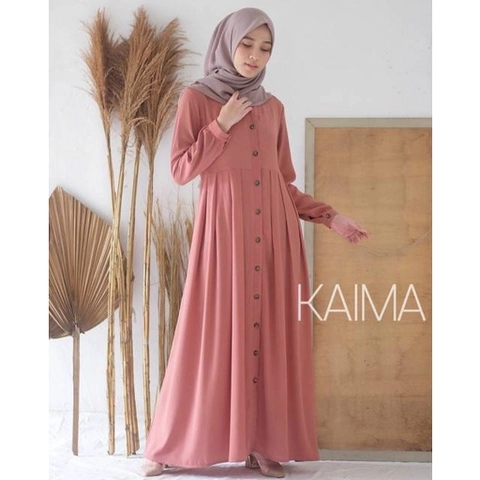 MEQA DAILY - Gamis Kaima Rinjani Kancing Rempel Busui Friendly