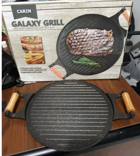 UTAMAMEGA - Super Galaxy Grill Round Grill Pan Dengan Lapisan Anti Lengket