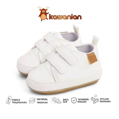 Kawanian - Sepatu Prewalker Bayi Motif Velcro Polos BTM