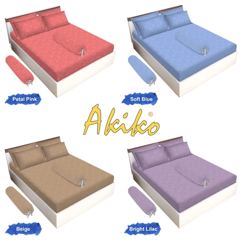 Rosanna - Akiko - Sprei Set Motif Polos Embos Ukuran King 180x200 Queen 160x200 Single 120x200 I