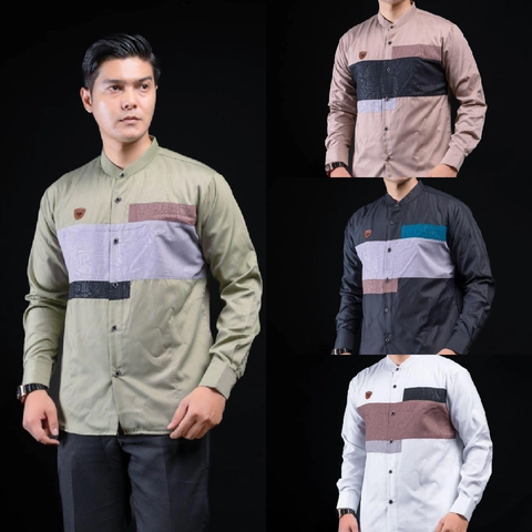 Batik Mafaza - Baju Koko Pria Lengan Panjang Muslim Baru Motif etnik