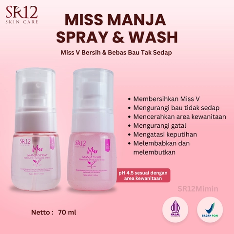 SR12 Mimin - SR12 Miss Manja Wash Dan Spray Mengatasi Bau Tak Sedap Keputihan Dan Gatal-Gatal