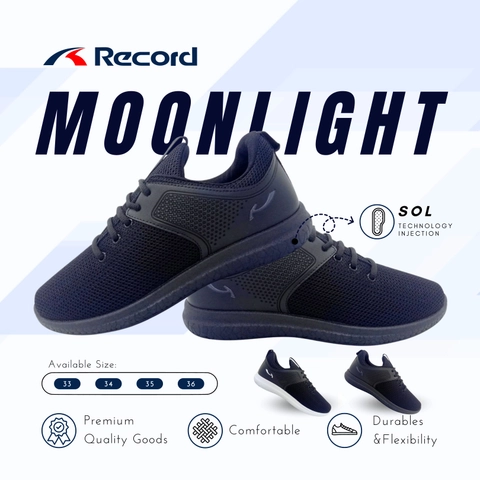 RECORD MOONLIGHT I Sepatu Sneaker I Sepatu Sport I Sepatu Wanita - Size M (33-36)