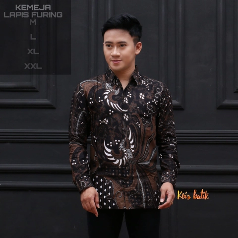Kois Batik - Kemejan batik lapis furing hitam kombinasi