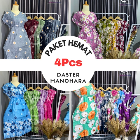 Boojoo Paket Hemat Dapat 4Pcs Daster Manohara Bahan Rayon Standar Busui