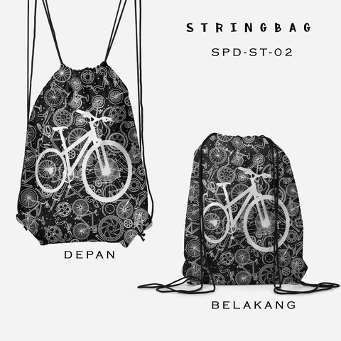 Dewani - Dewani Stringbag Full Print ST-SPD02 Tas Serut Seri Sepeda
